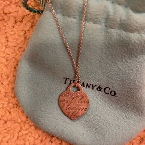Tiffany’s & co. “I love you” engraved heart necklace